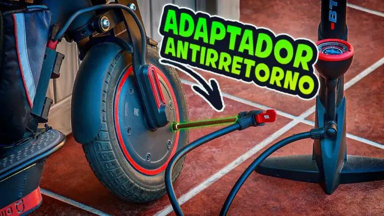 Adaptador alargador para hinchar rueda trasera de patinete eléctrico